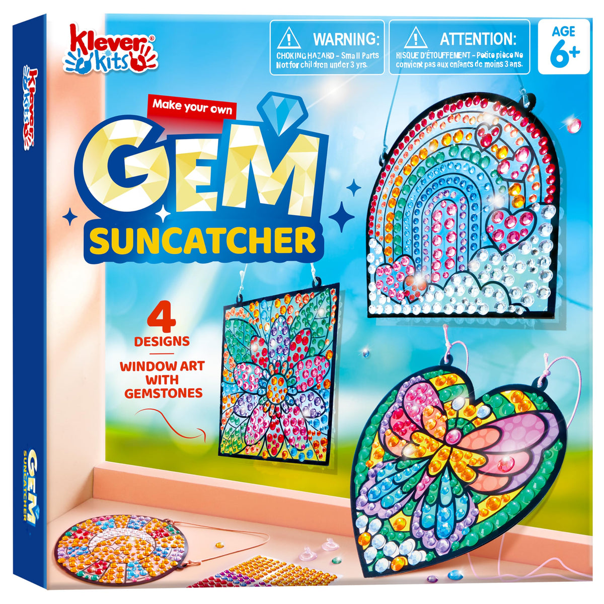 Klever Kits Gem Diamond Painting Window Suncatchers (4-Pack)