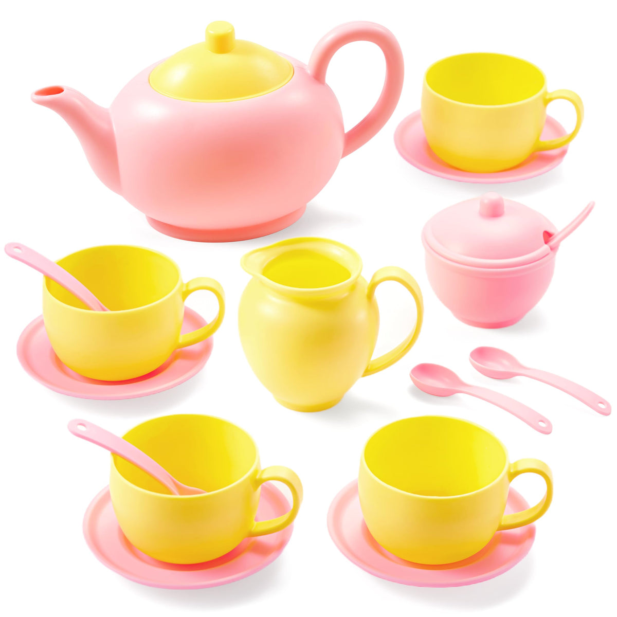 Play-Act 18 PCS Pretend Tea Party Set - BPA & Phthalates Free Play Food