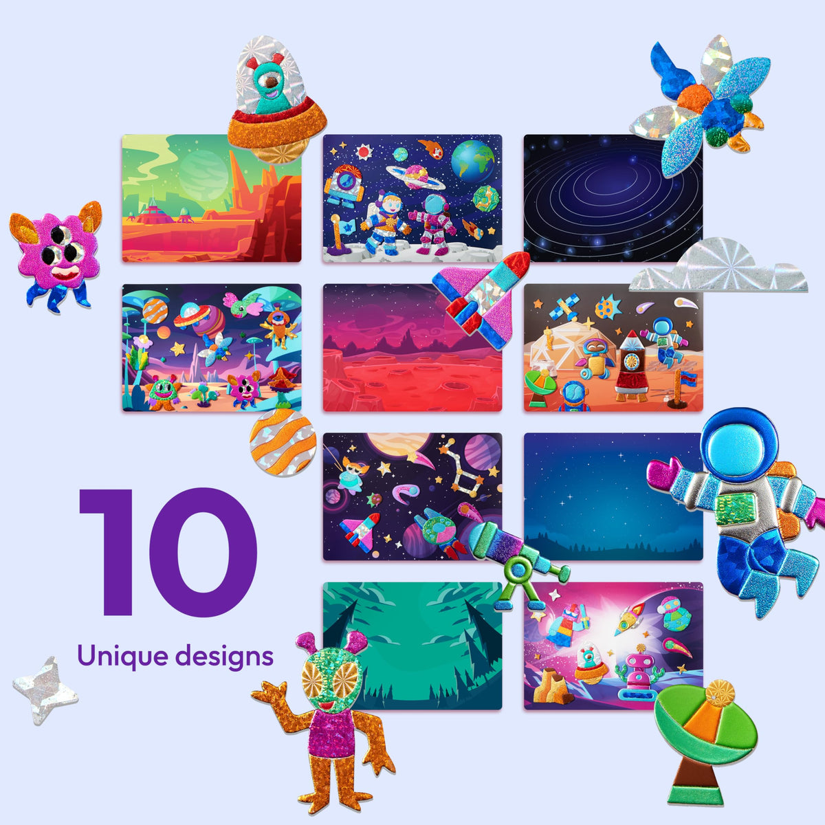 Klever Kits Outer Space Foil Art & Galaxy Foam Sticker Craft Kit