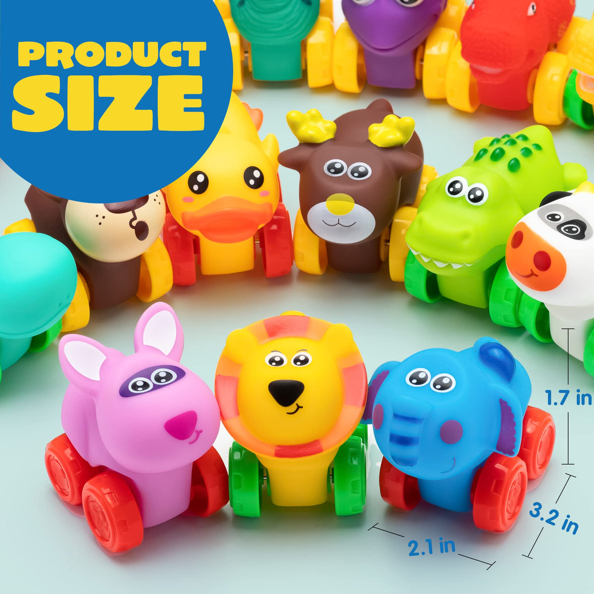 VROOMIX Soft Rubber Animal Toy Car Set for Toddlers