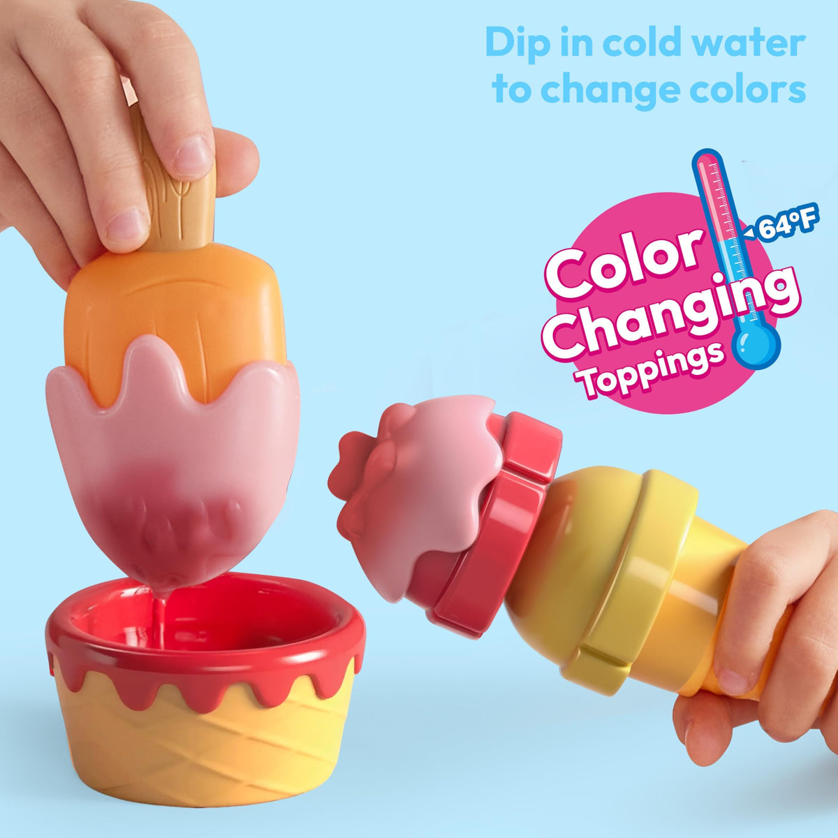 Play-Act Color Changing Ice Cream Toy - Play Food for Kids Ages 3+