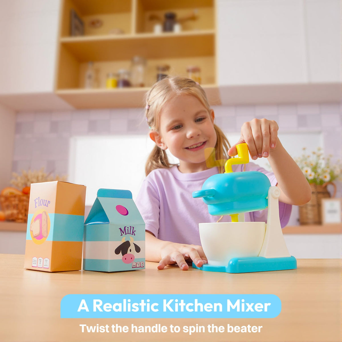 Play-Act Whisk n' Bake Bakery Mixer Playset - 16 PCS Kitchen & Food Toy