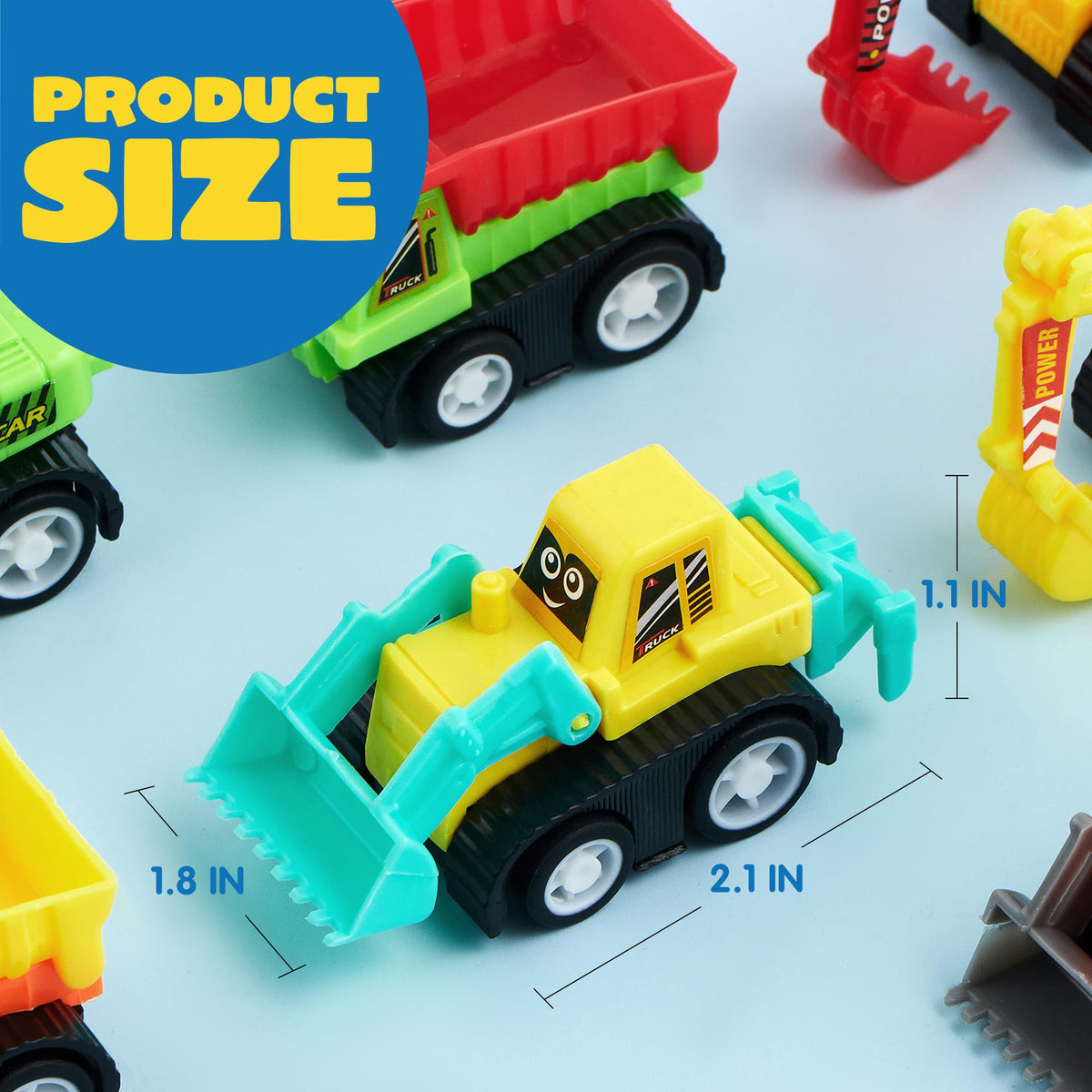 VROOMIX 12-Piece Mini Construction Vehicle Toy Set for Kids