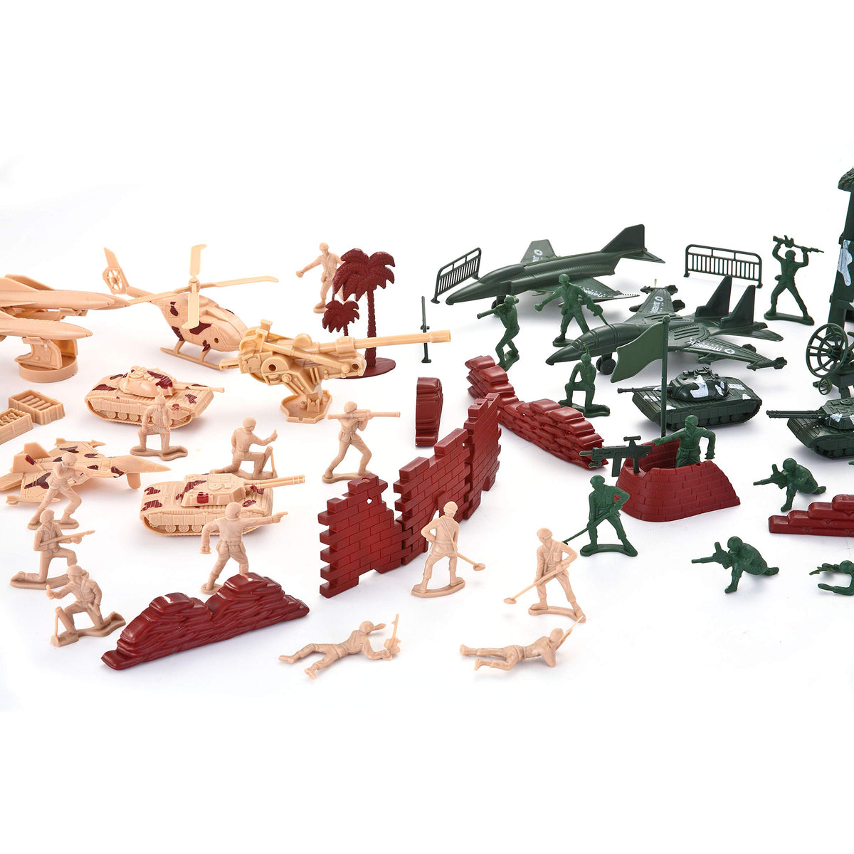 VROOMIX 164-Piece Military Soldier & Vehicle Playset with Storage Bucket