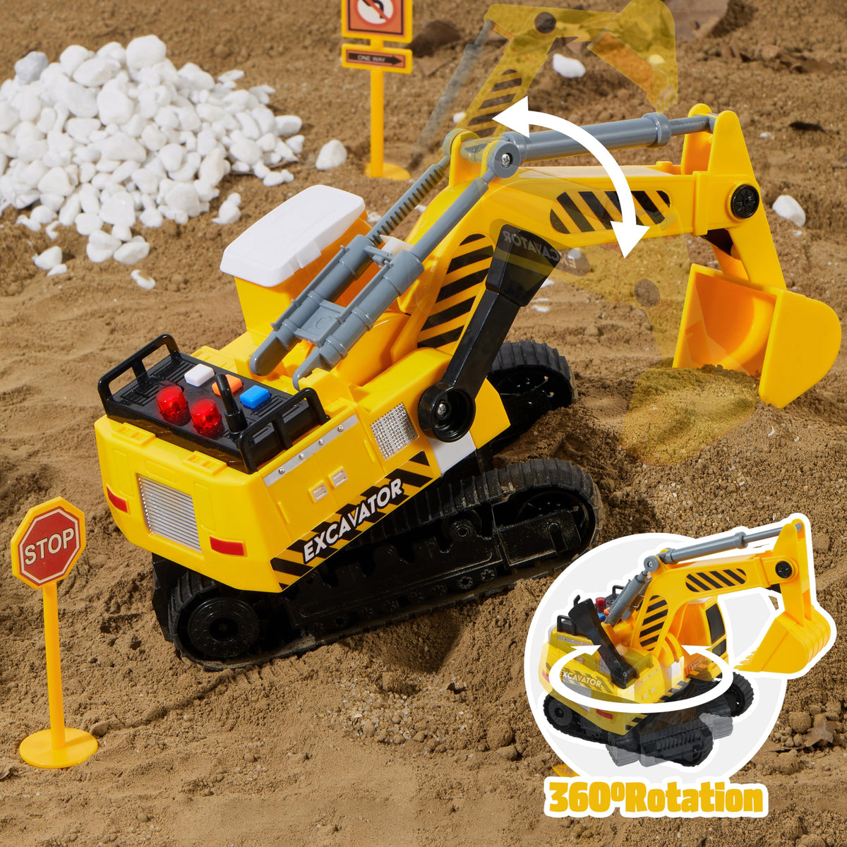 VROOMIX 3-Pack Construction Truck Toy Set (Excavator, Dump Truck & Loader)