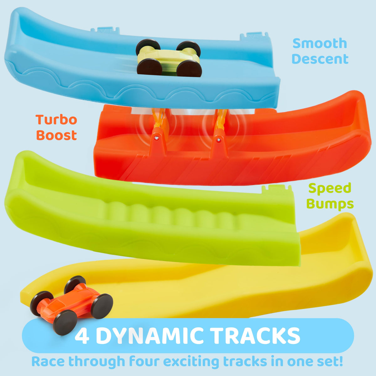VROOMIX Toddler Car Ramp Race Track Toy for Kids (18M+)