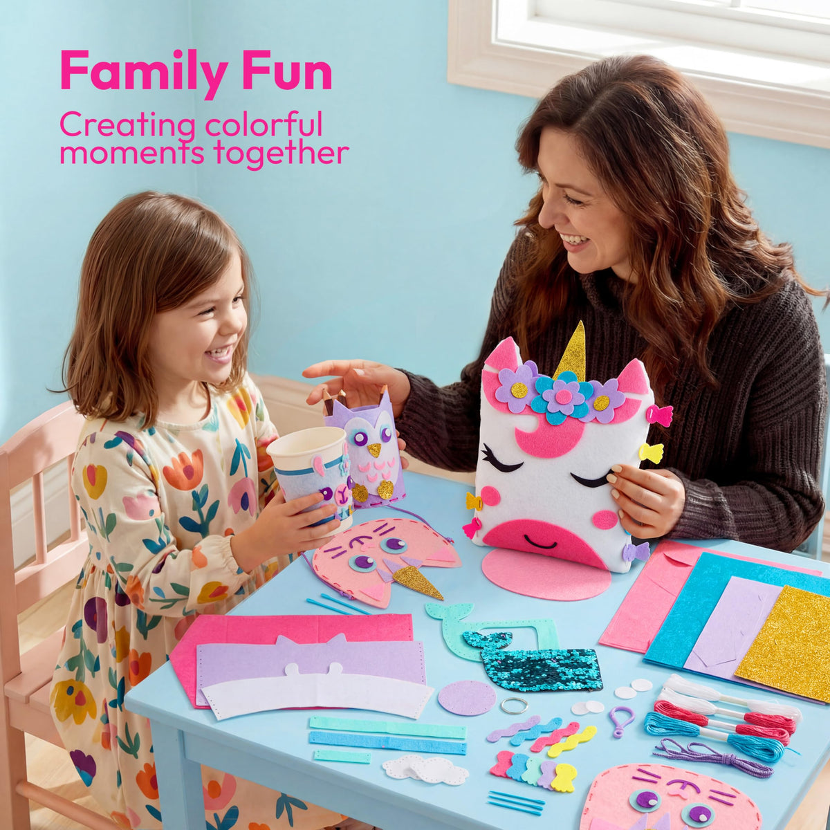 Klever Kits My First Kids Sewing Kit: Unicorn & Mermaid Age 6+