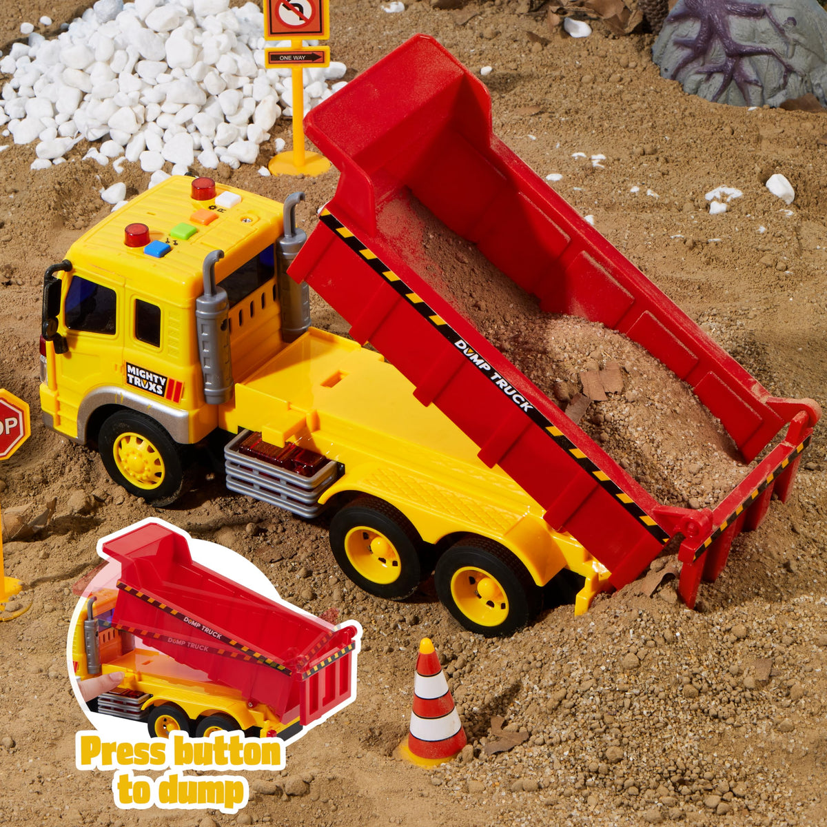 VROOMIX 3-Pack Construction Truck Toy Set (Excavator, Dump Truck & Loader)