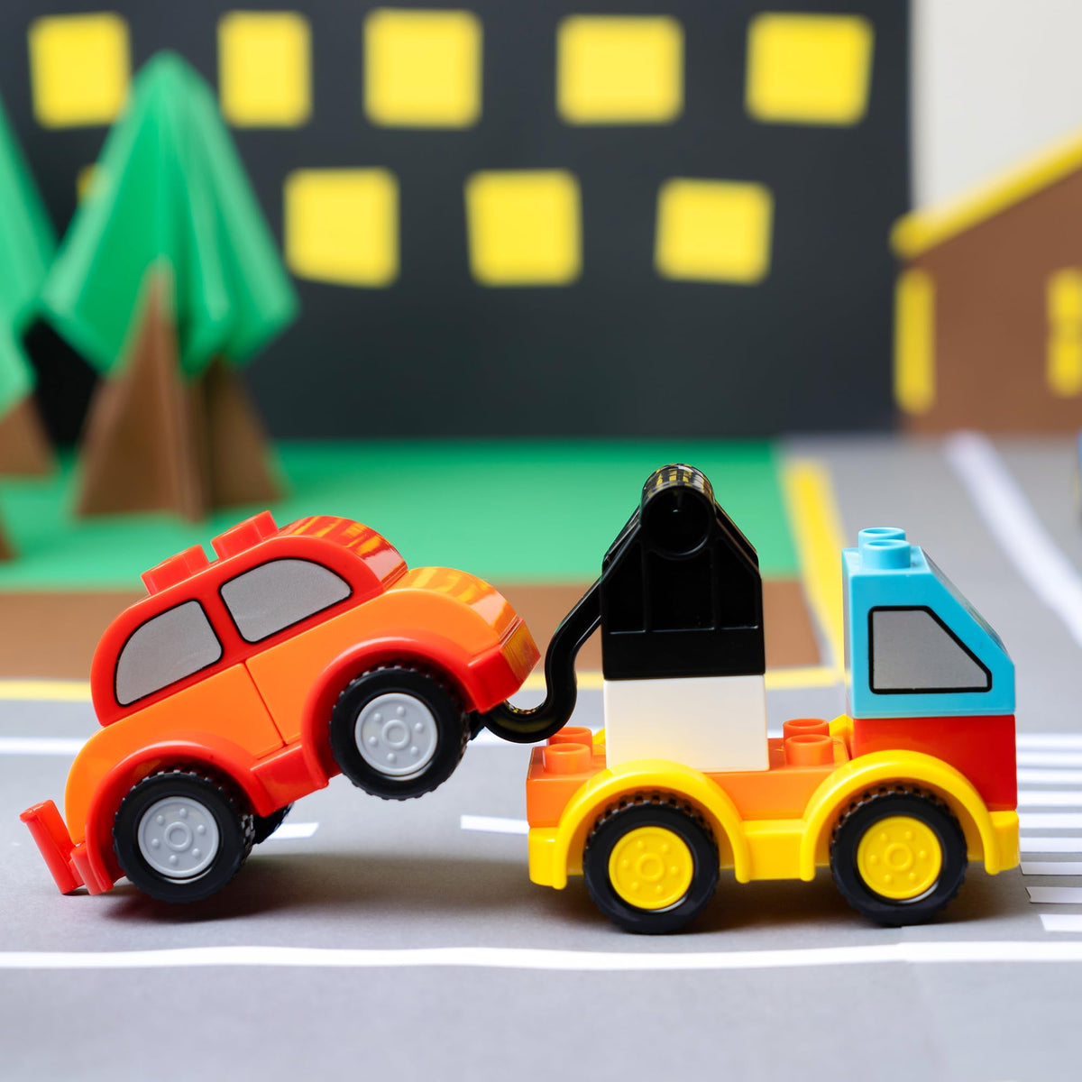 VROOMIX 80-Piece Toddler Car Building Block Set (Makes 12 Vehicles)
