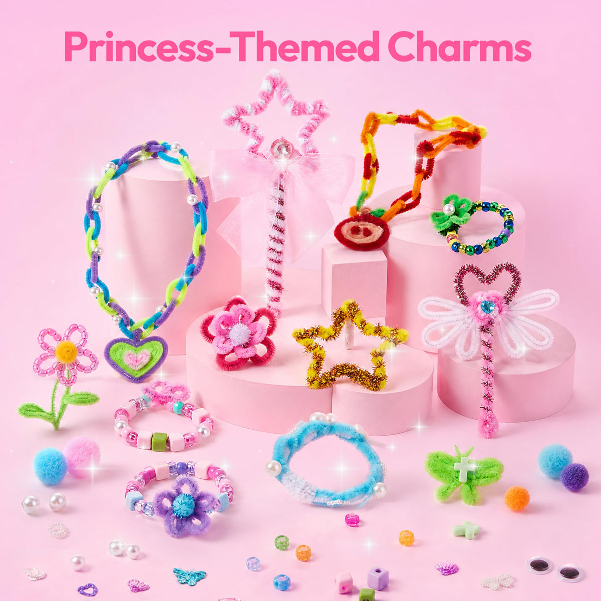 Klever Kits 2000+ PCS Jewelry Studio Craft Kit - Princess Bracelet Making Set