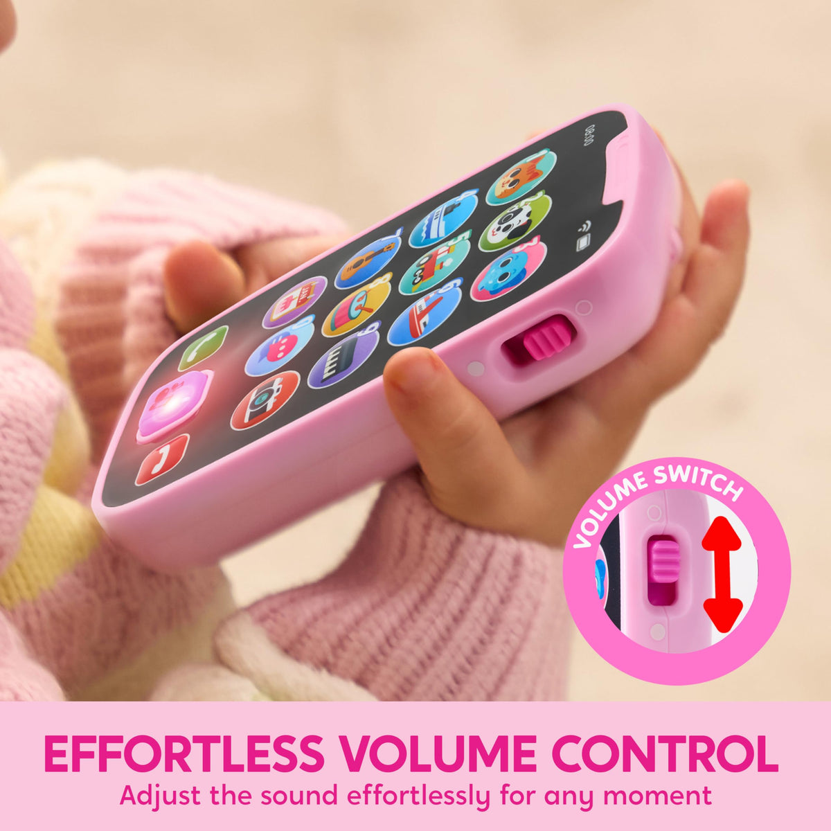 Play-Act Kids Learning Phone & Remote Toy - Pink Musical Smartphone