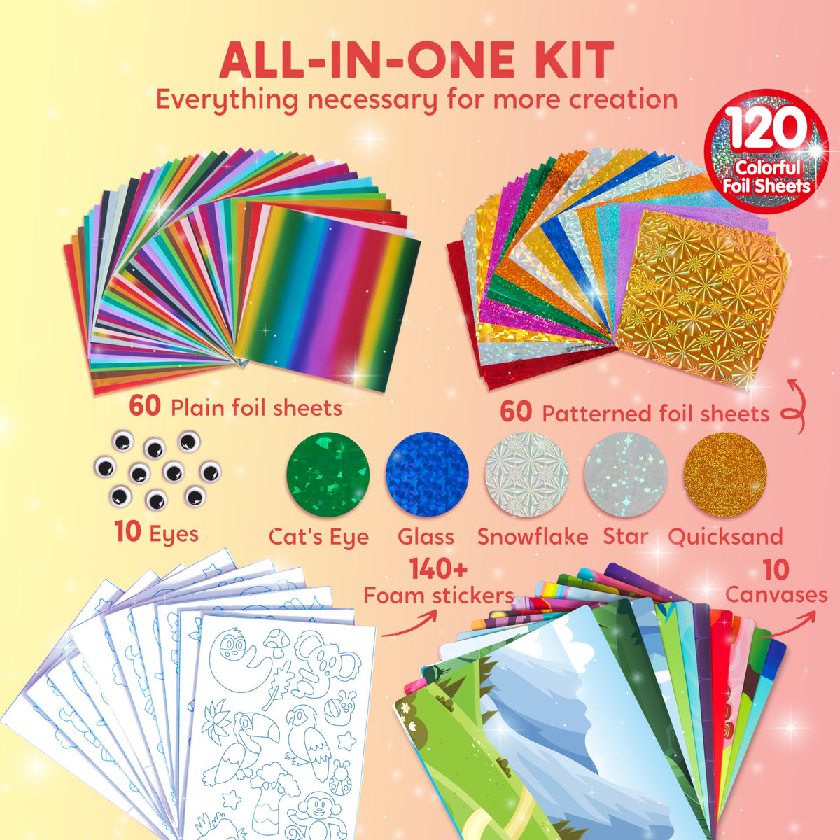 Klever Kits No-Mess Animal Foil Art & Sticker Activity Kit