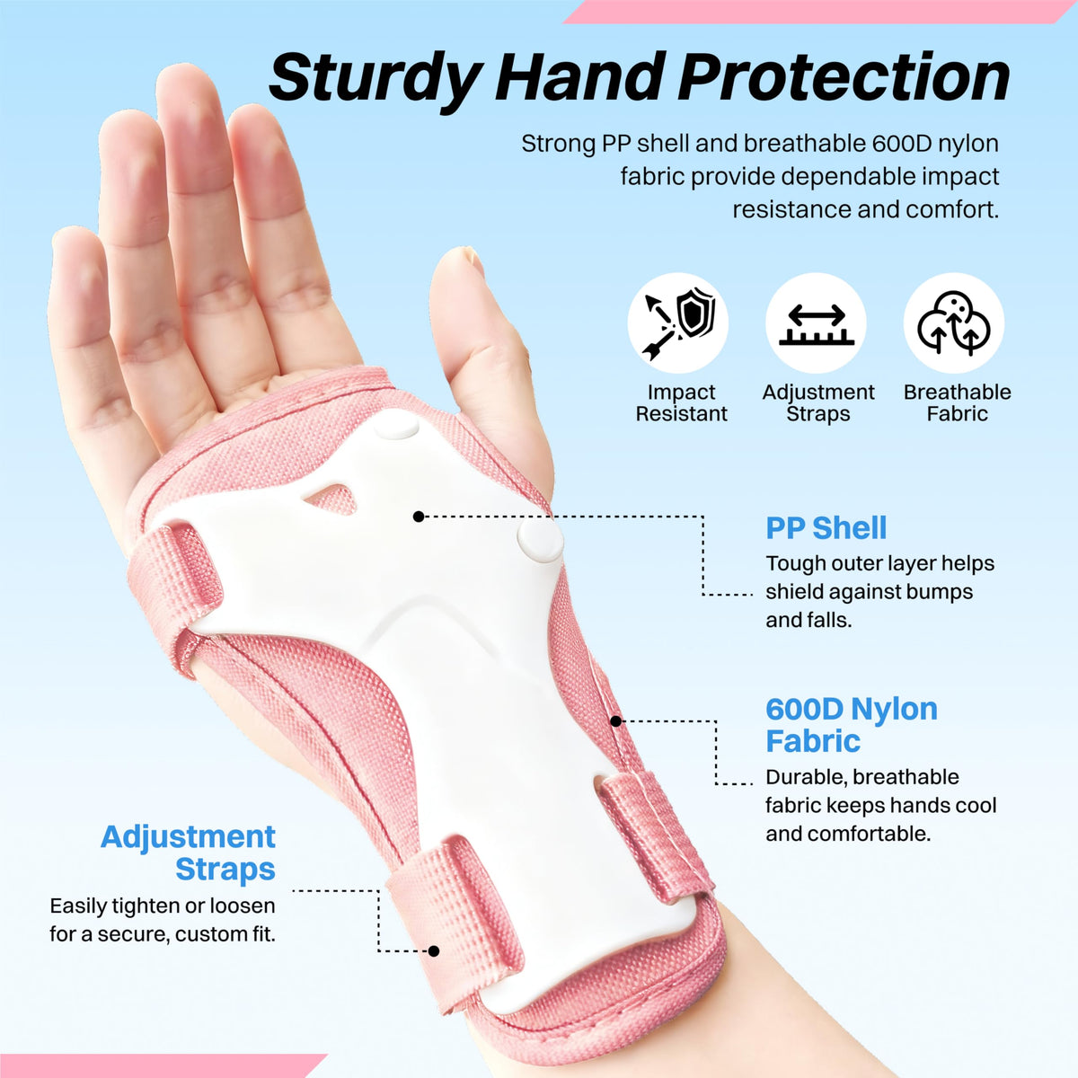 ZIFFY Kids Knee & Elbow Pads Set with Wrist Guards - Adjustable Protective Gear