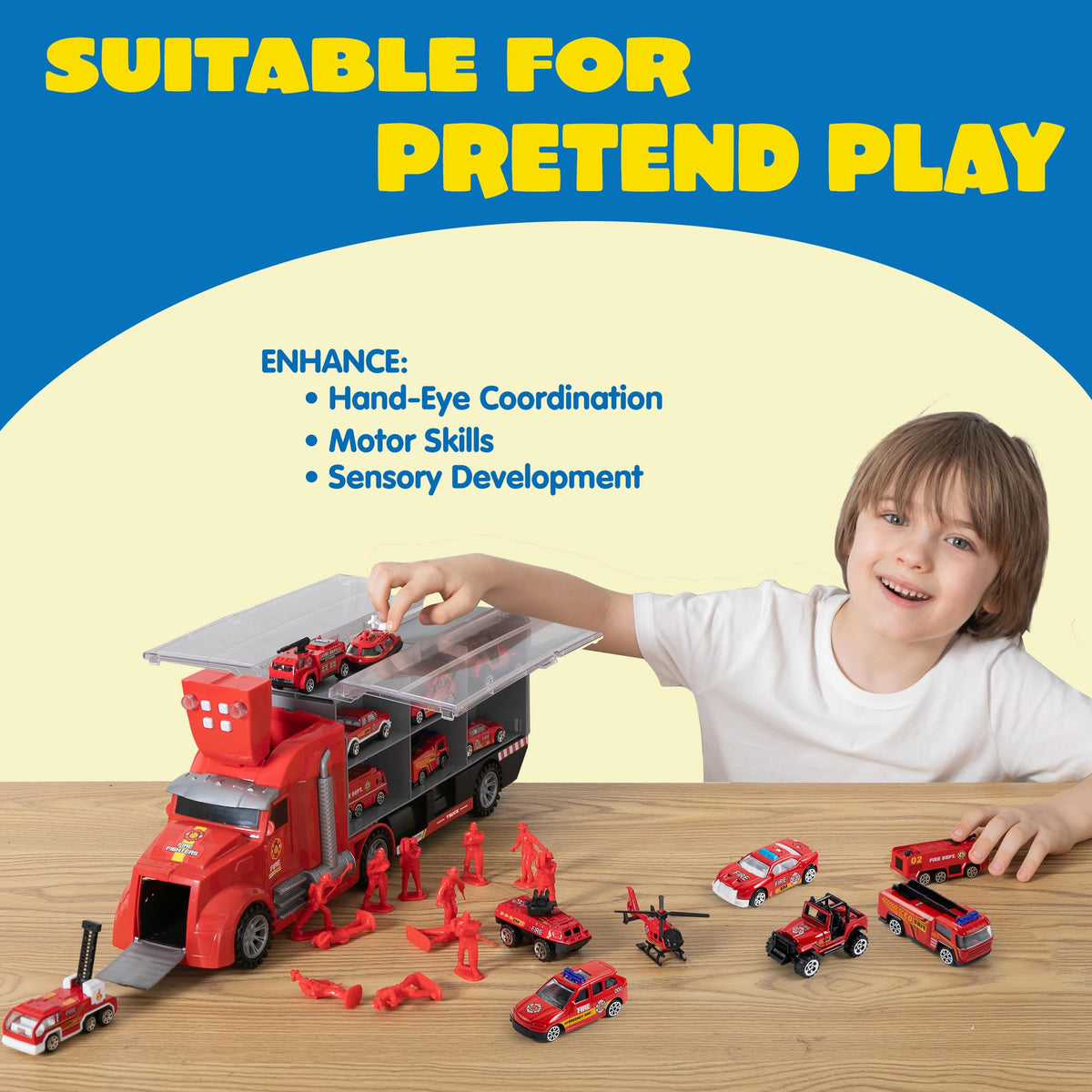 Vroomix 25-in-1 Construction Truck Toy Set - 12 Vehicles & 12 Workers