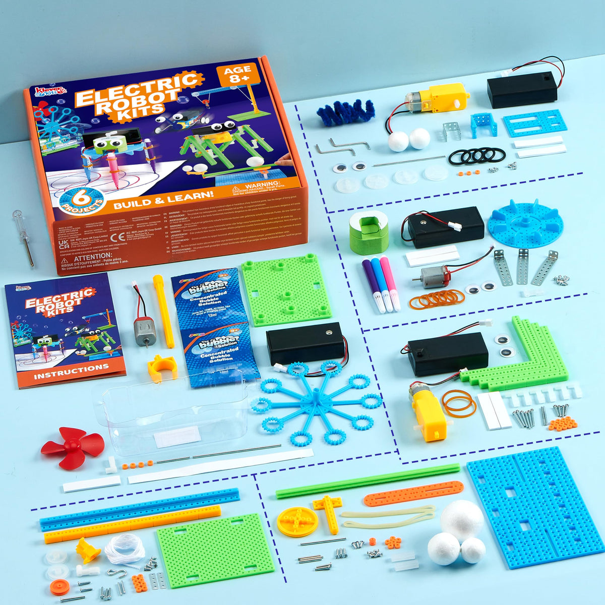 Klever Kits 6-in-1 Electric Robot Building Kit (STEM Educational Toy)
