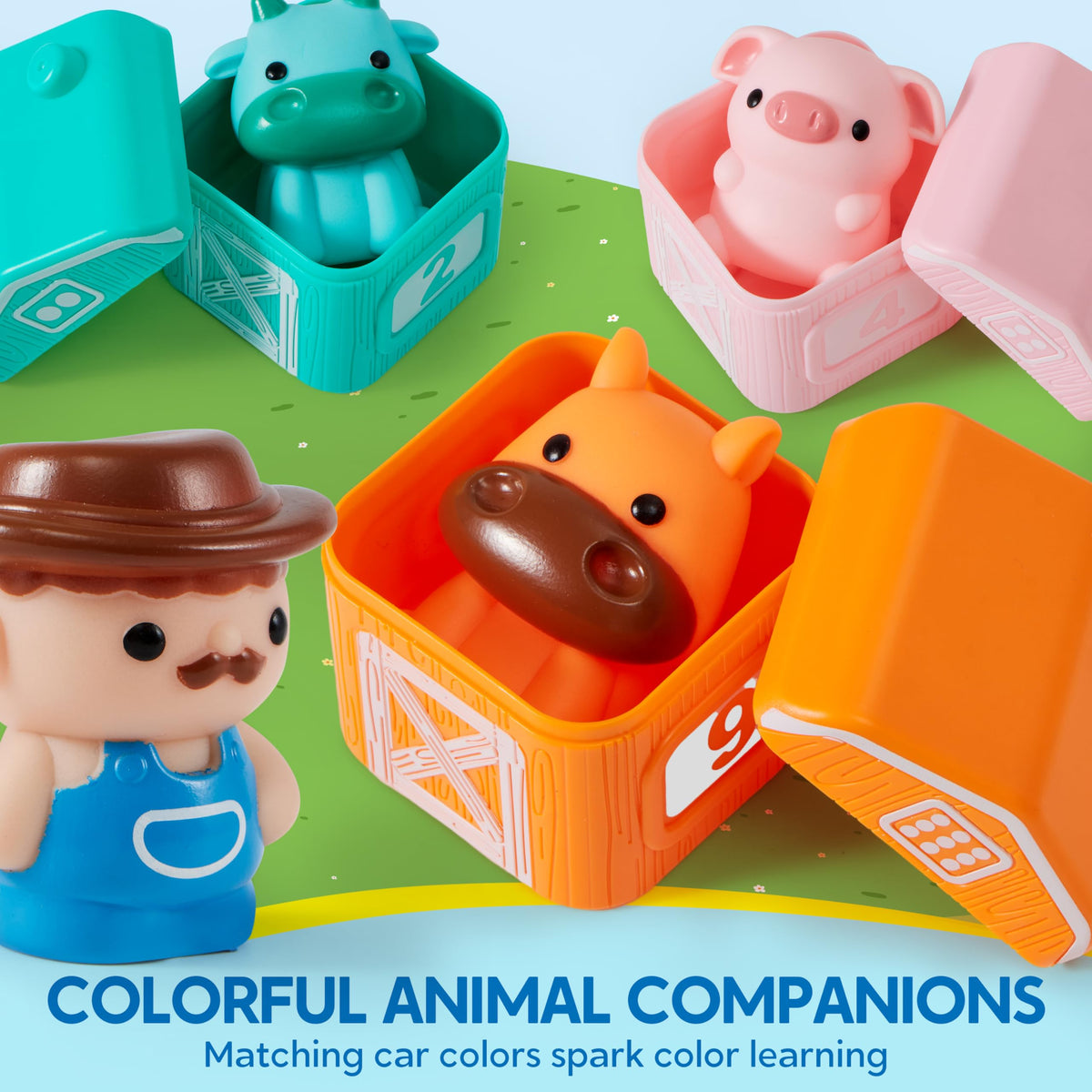 Play-Act Montessori Farm Train - Counting, Matching & Sorting Toy for Ages 1-3
