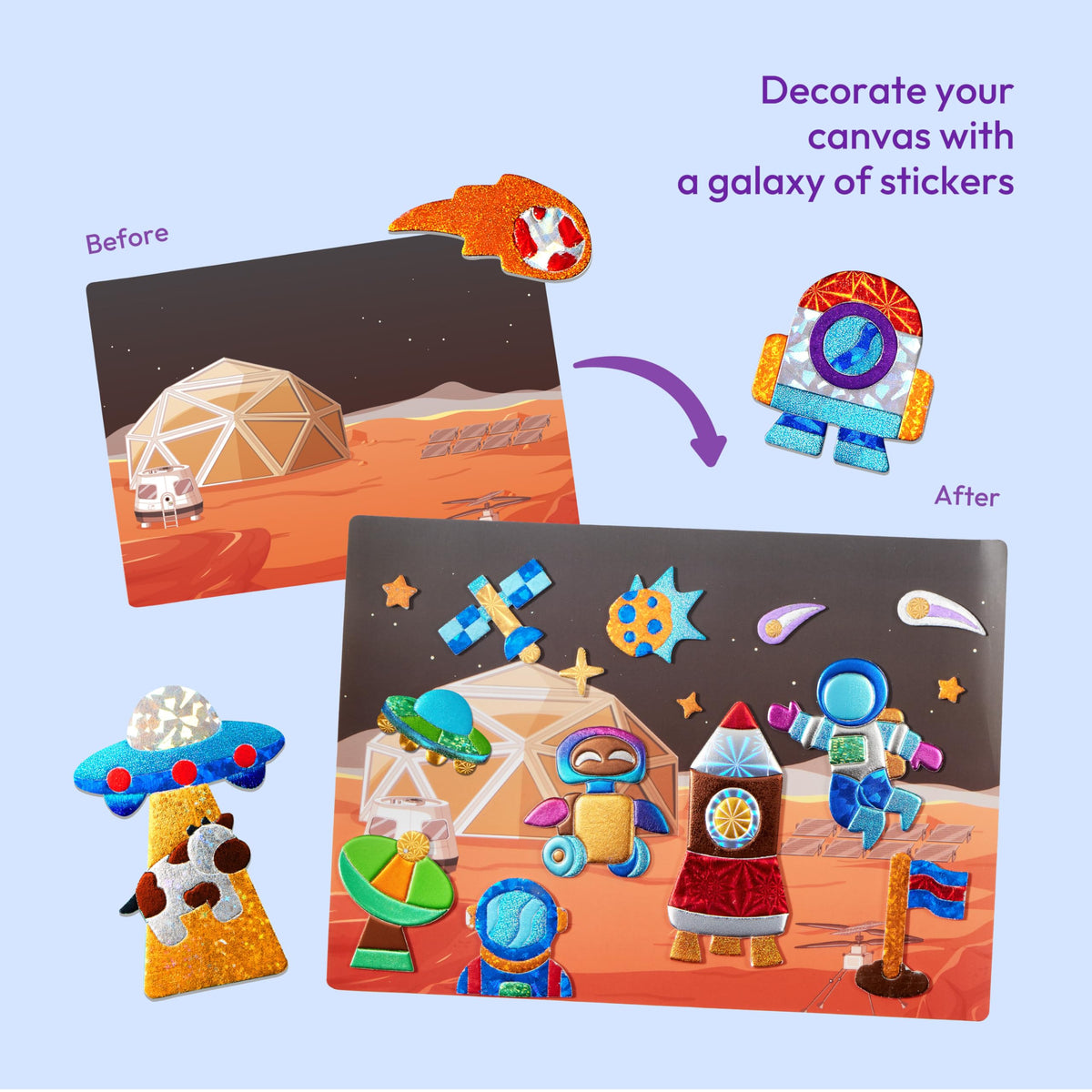 Klever Kits Outer Space Foil Art & Galaxy Foam Sticker Craft Kit
