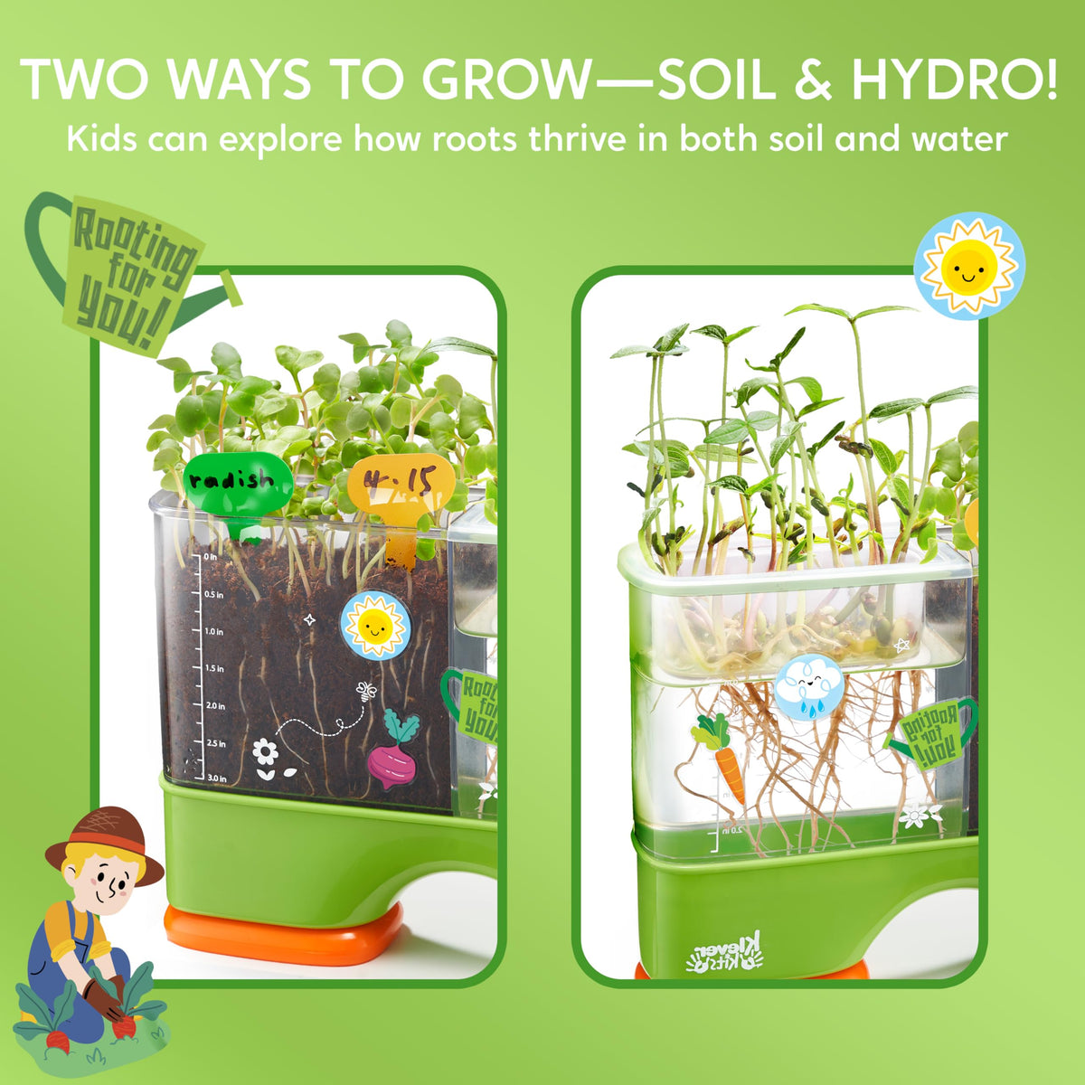 Klever Kits 2-in-1 Root Viewer & Planting Science Kit - STEM for Ages 6+