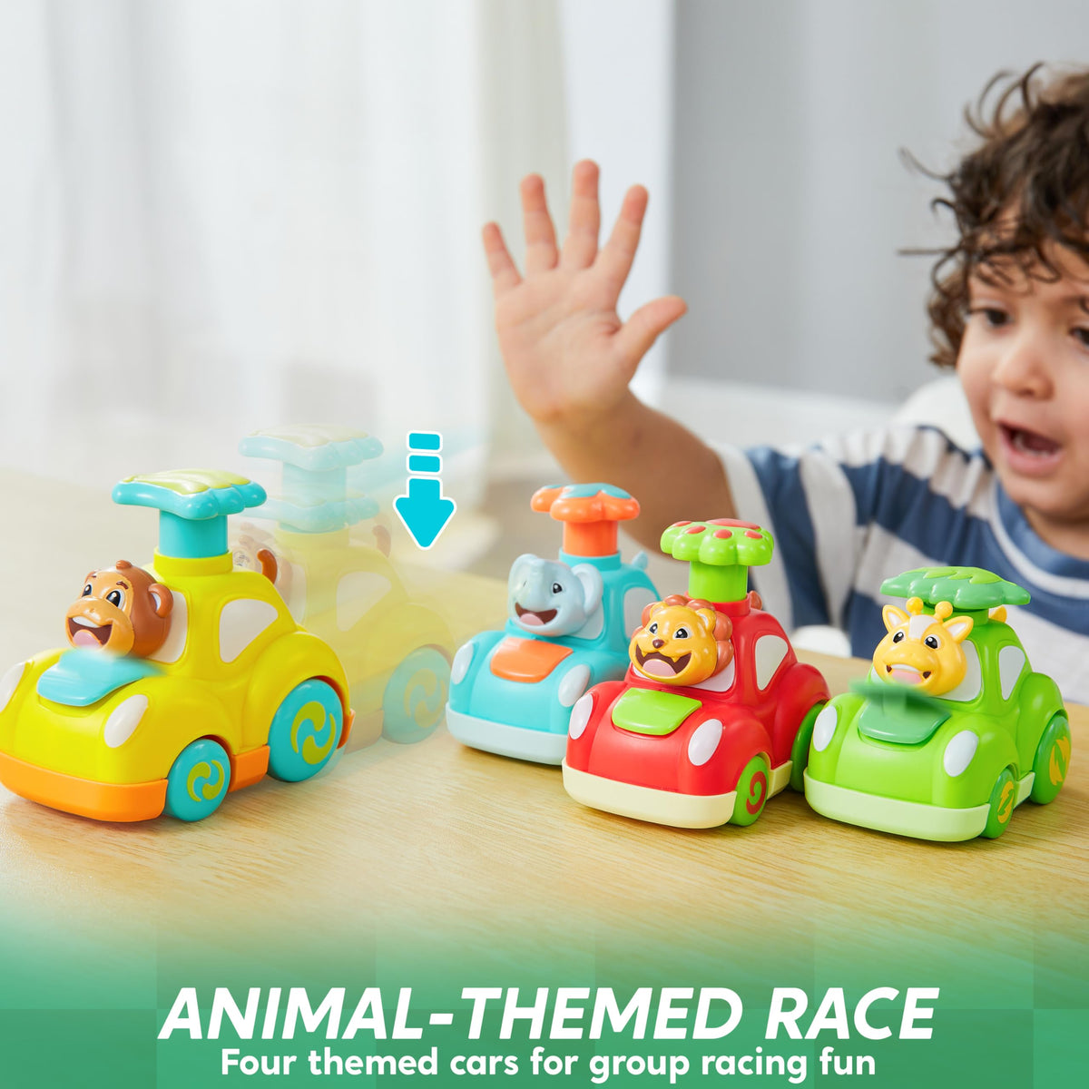 VROOMIX Press 'n Roll 4 Pcs Toddler Pressing Car Set