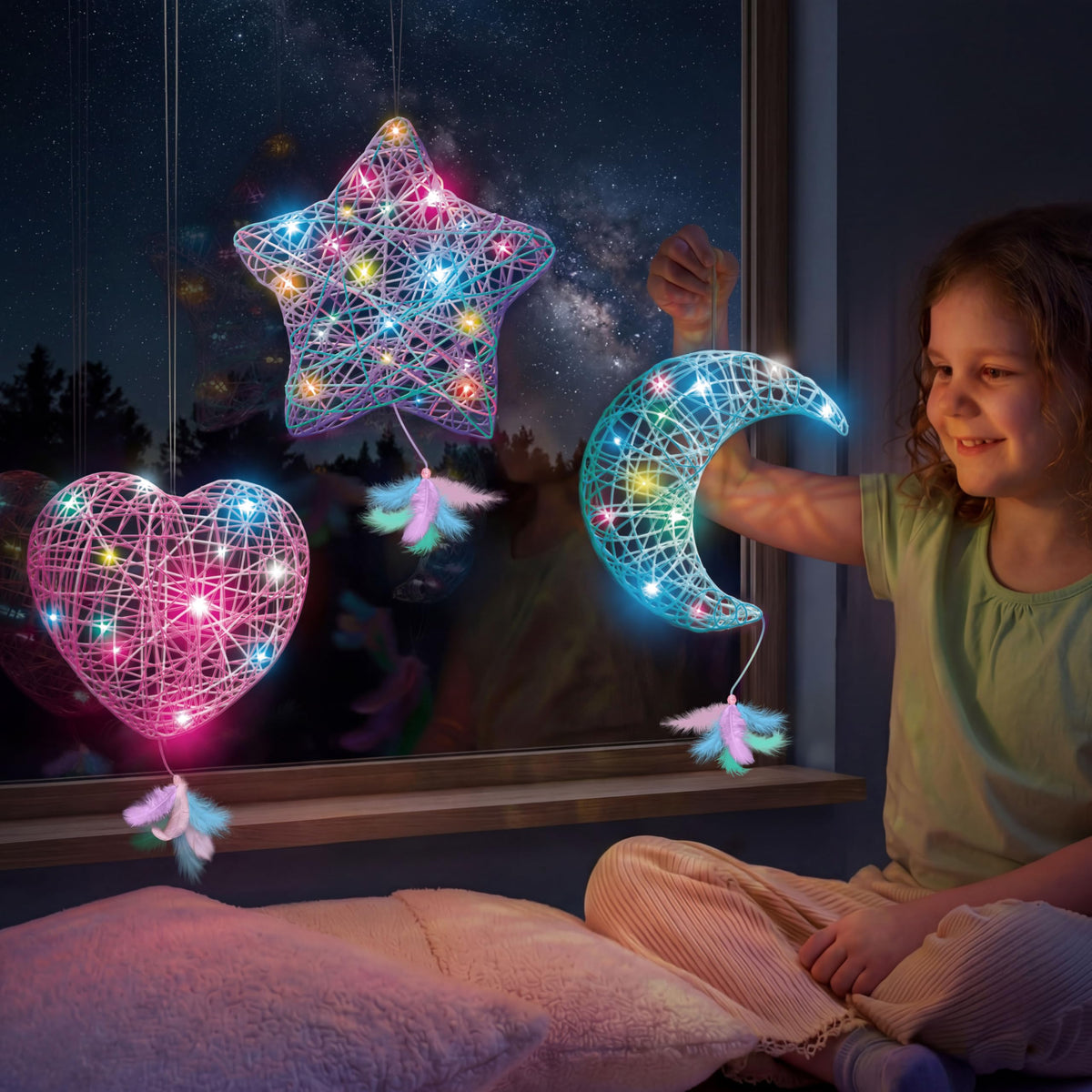 Klever Kits 3D String Art Kit - Light Up Toy with 30 LED Bulbs for Ages 8+
