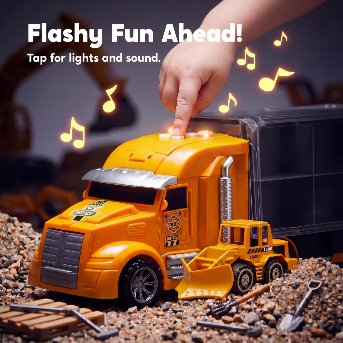 Vroomix 25-in-1 Construction Truck Toy Set - 12 Vehicles & 12 Workers