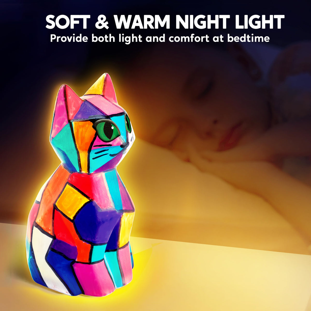 Klever Kits Paint Your Own Cat Night Light Craft Kit