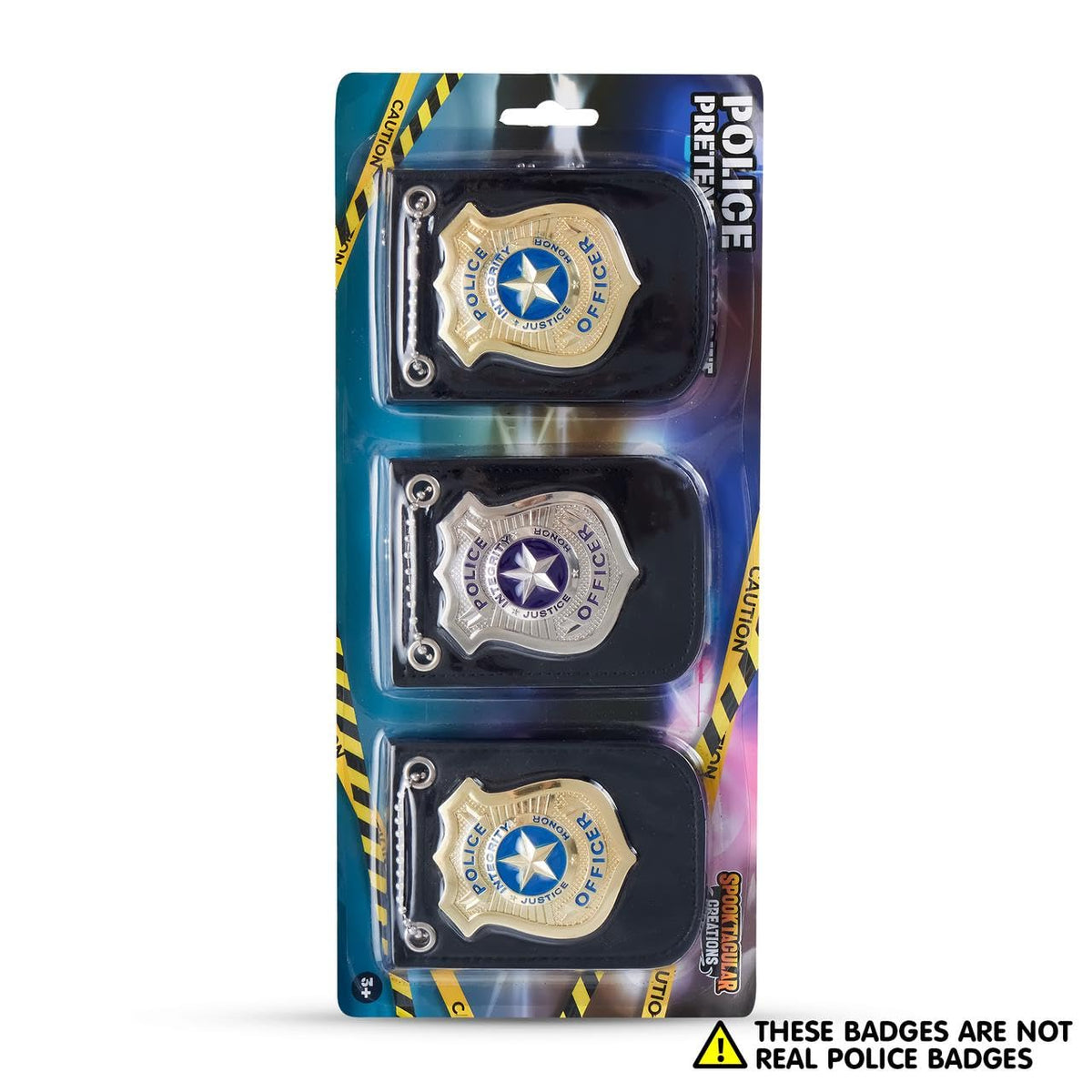 Play-Act Gold & Silver Badge Set - Pretend Police Role Play Toy