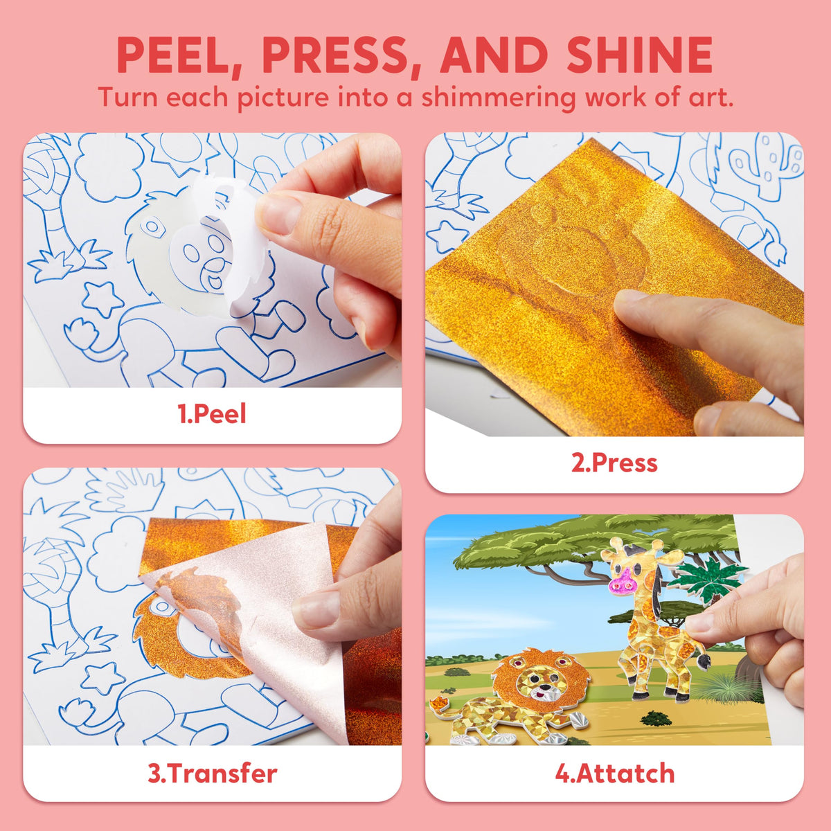 Klever Kits No-Mess Animal Foil Art & Sticker Activity Kit