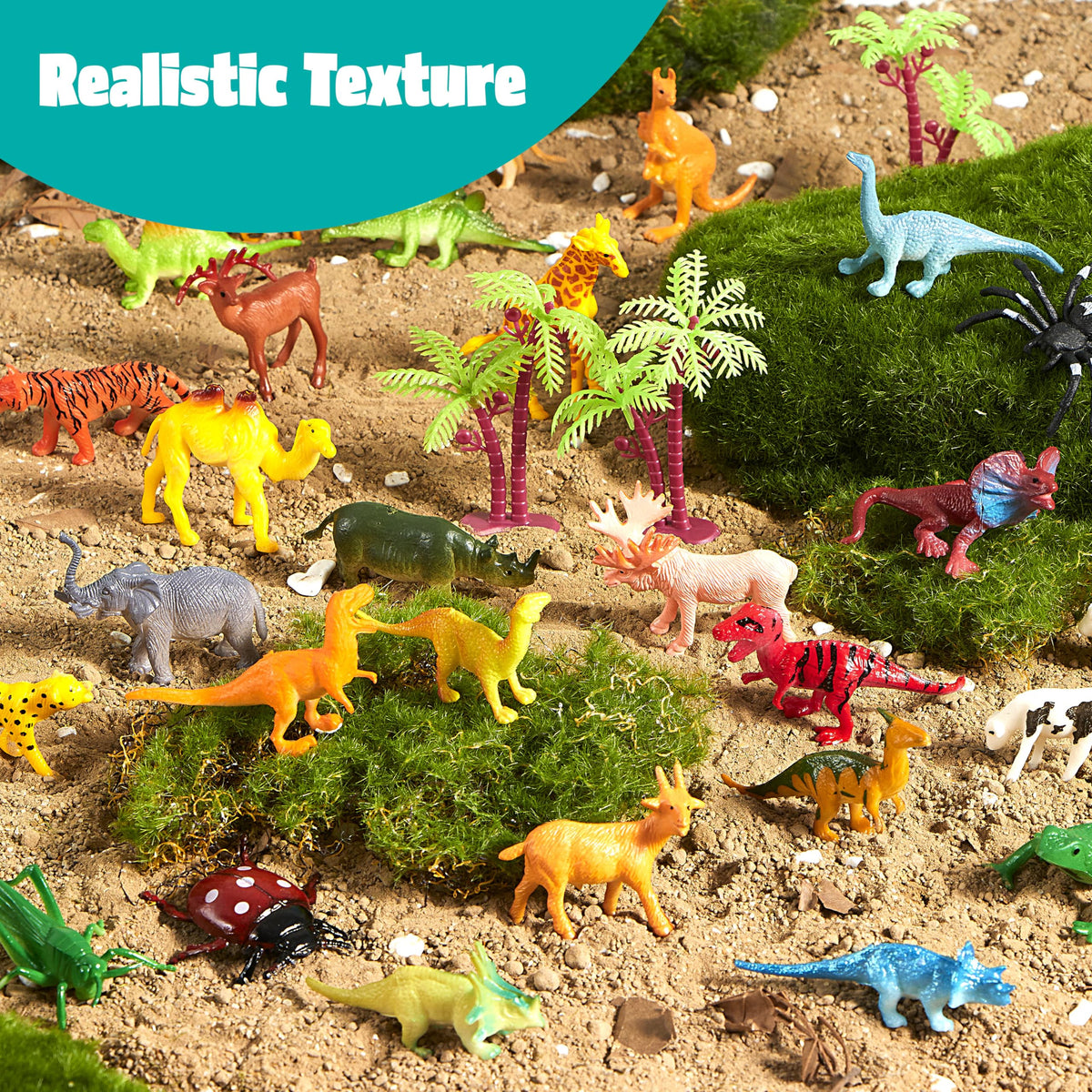 Play-Act 69 PCS Animal Figures - Six Habitats, Endless Adventures