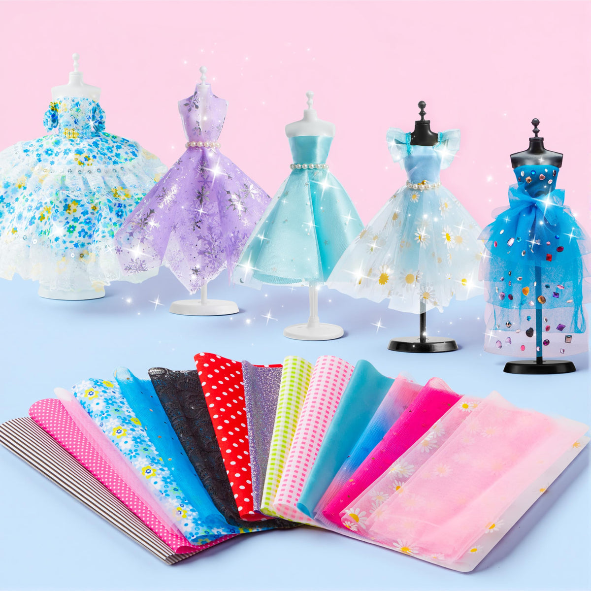 Klever Kits 400+ PCS Fashion Design Craft Kit - DIY Sewing with 3 Mannequins