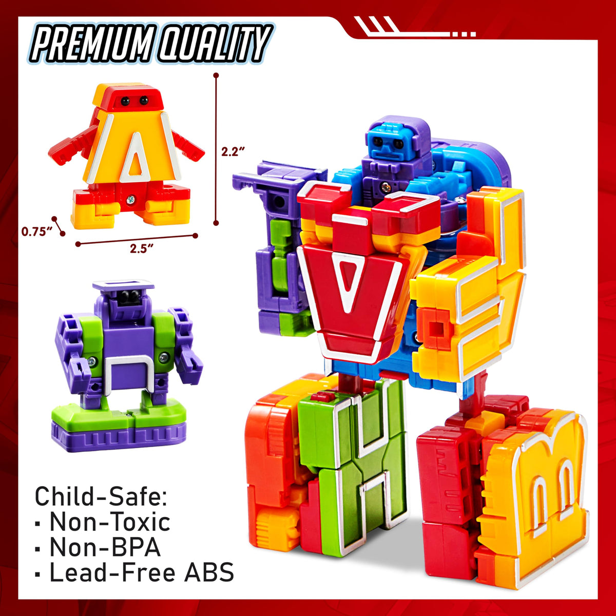 Play-Act Alphabet Robots Toys - ABC Learning & Education Toy for Kids 3-8