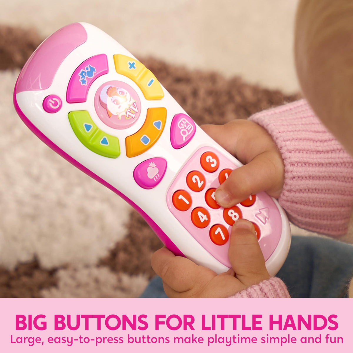Play-Act Kids Learning Phone & Remote Toy - Pink Musical Smartphone