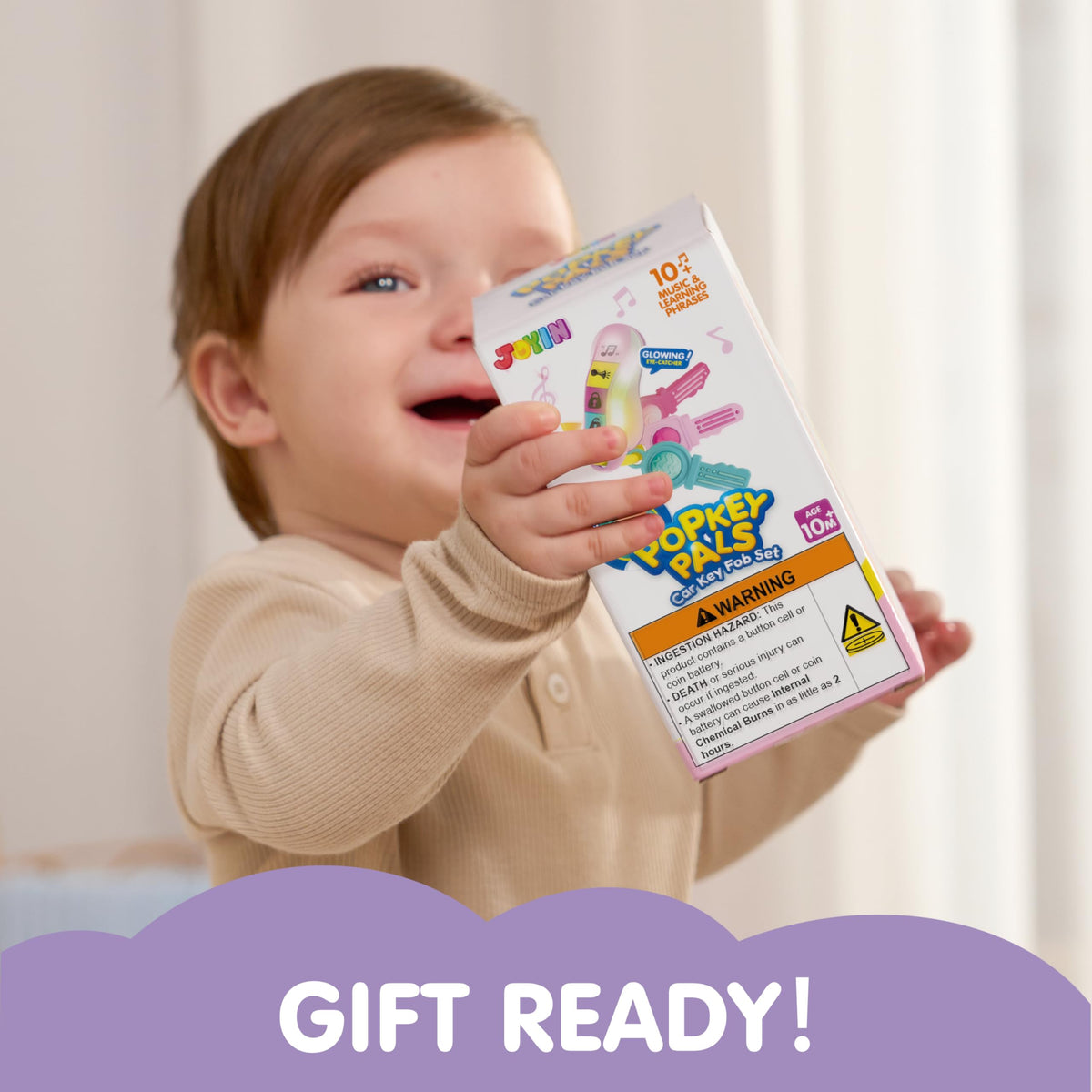 Play-Act Baby Car Keys Teether - Musical Sensory Toy for Ages 10+ Months