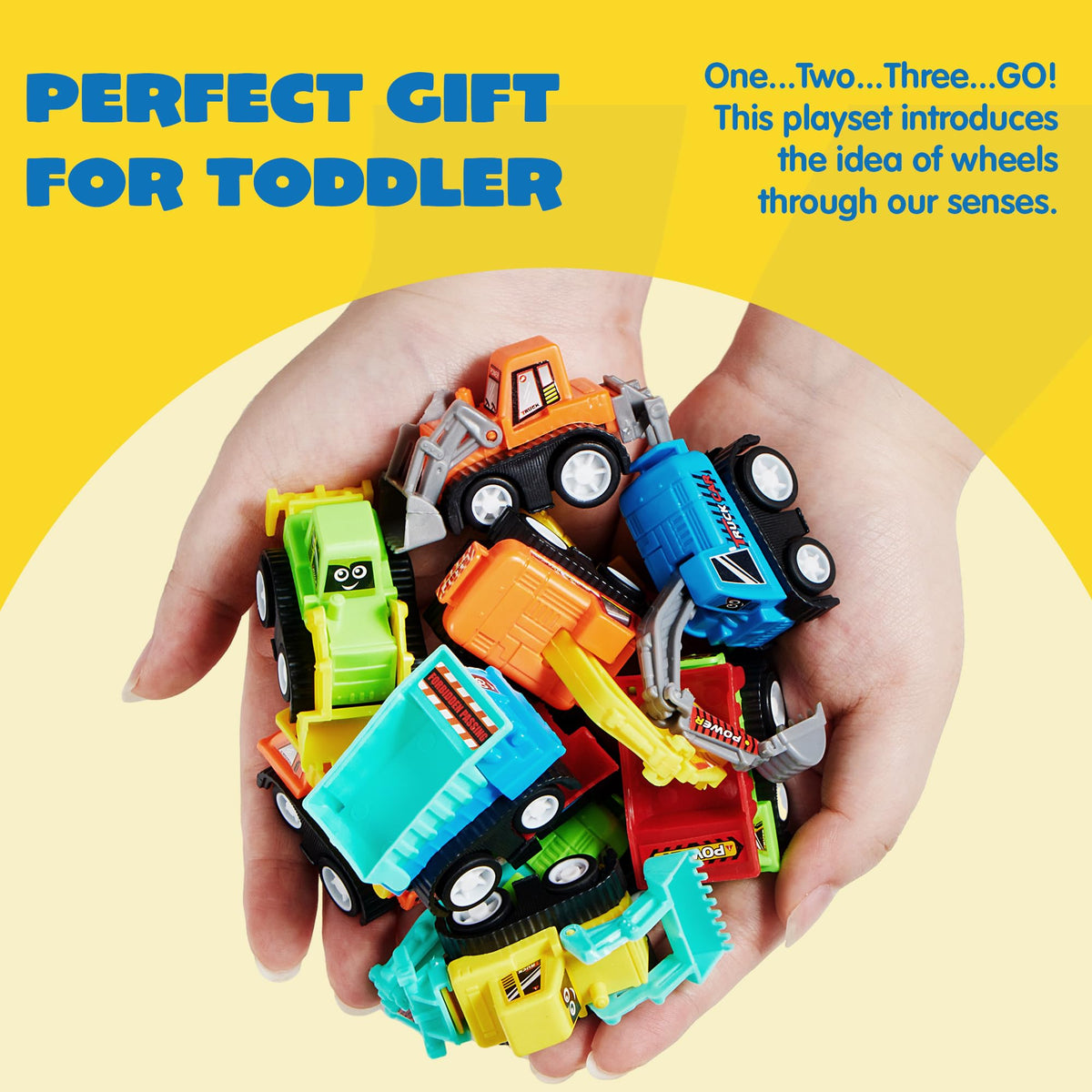 VROOMIX 12-Piece Mini Construction Vehicle Toy Set for Kids
