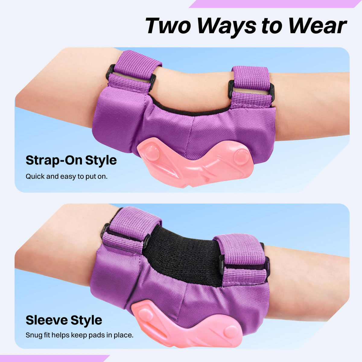 ZIFFY Kids Knee & Elbow Pads Set with Wrist Guards - Adjustable Protective Gear