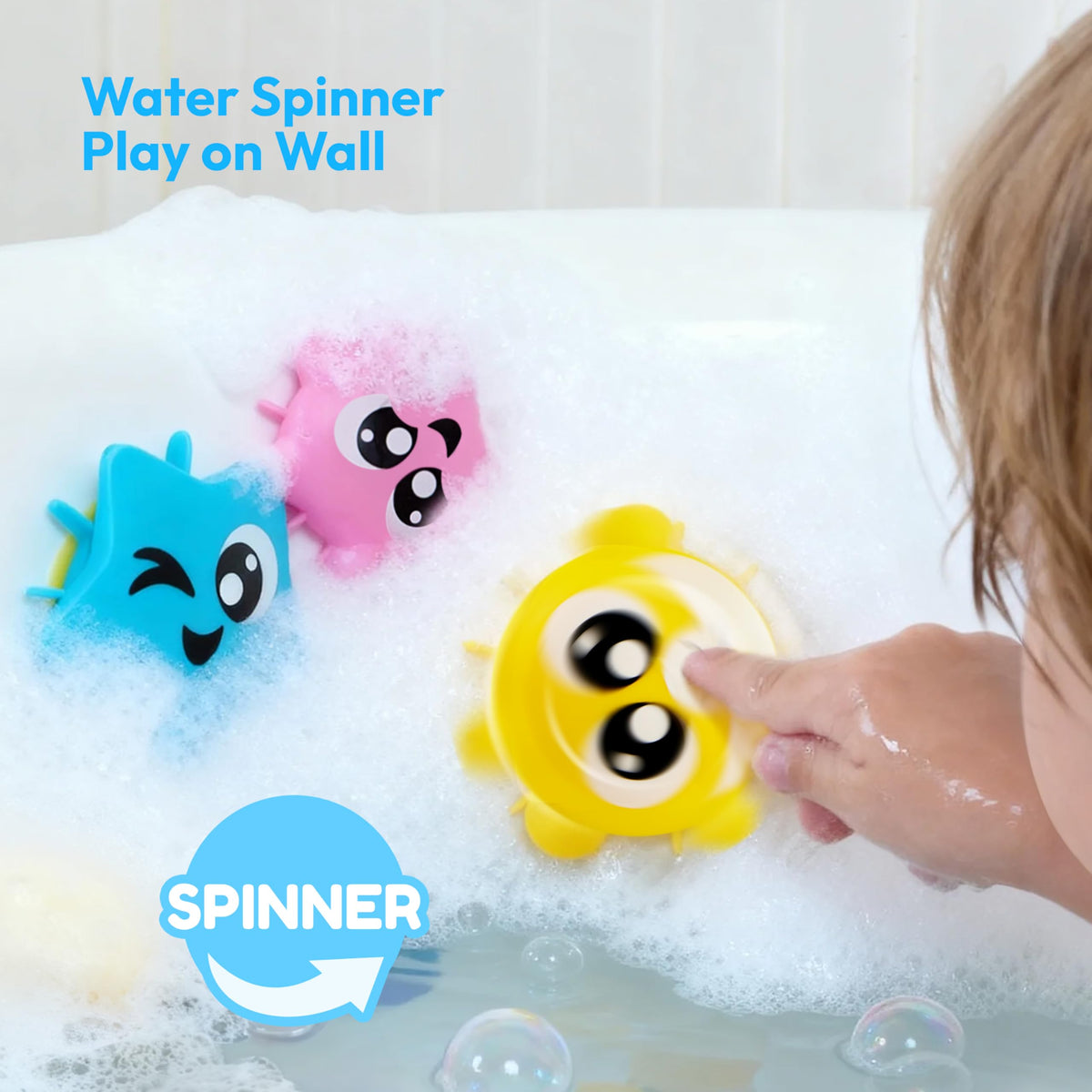Play-Act 7-in-1 Shower Bath Toy Set - Crab, Whale & Rotating Fish
