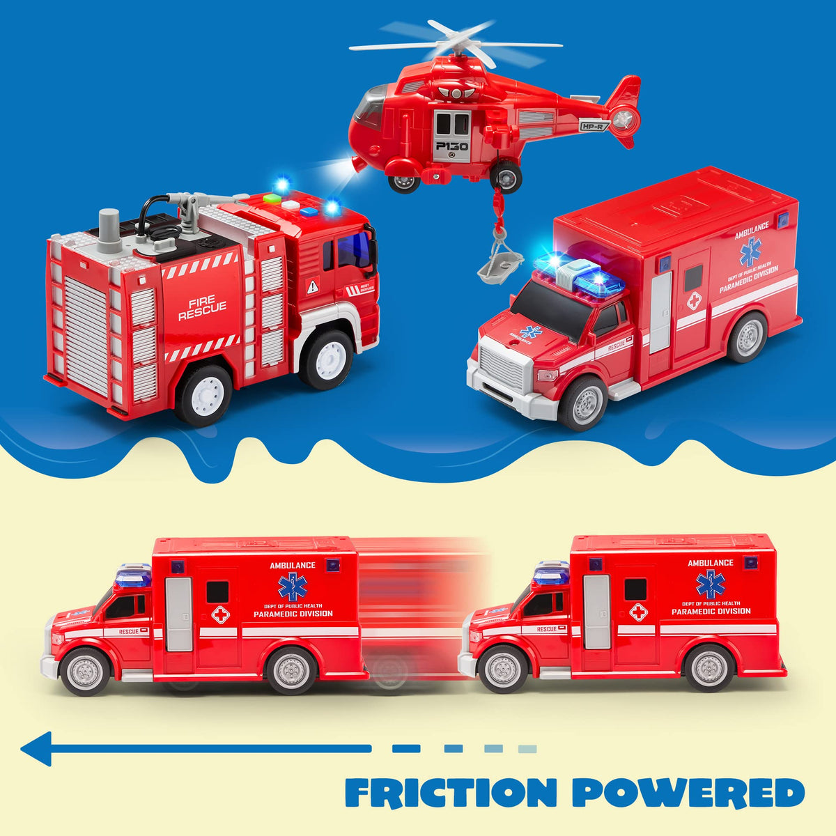 VROOMIX Fire Engine Toy with Lights & Sounds