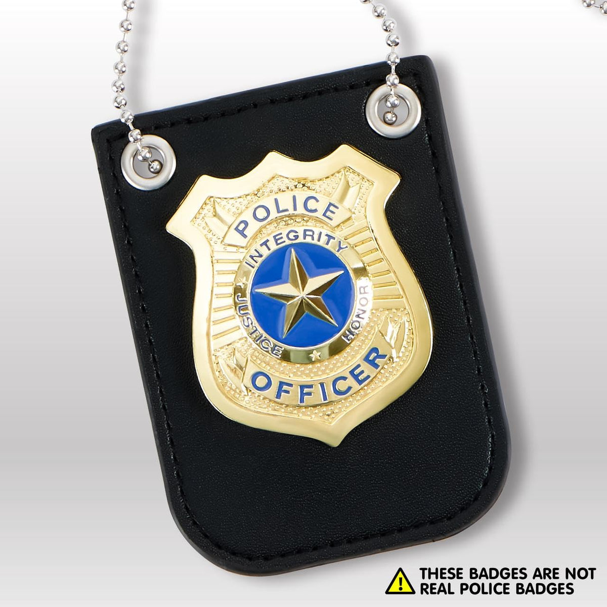 Play-Act Gold & Silver Badge Set - Pretend Police Role Play Toy