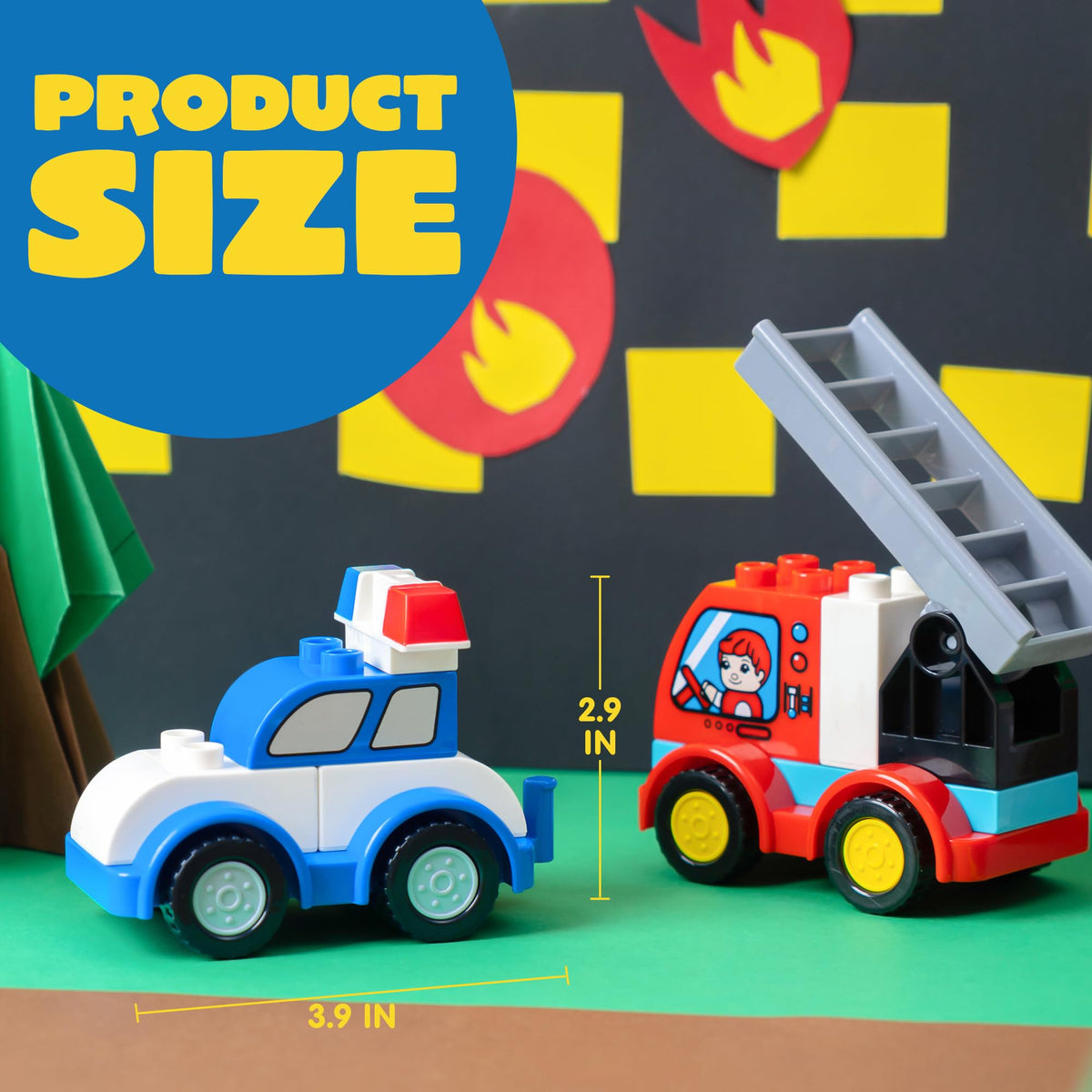 VROOMIX 80-Piece Toddler Car Building Block Set (Makes 12 Vehicles)
