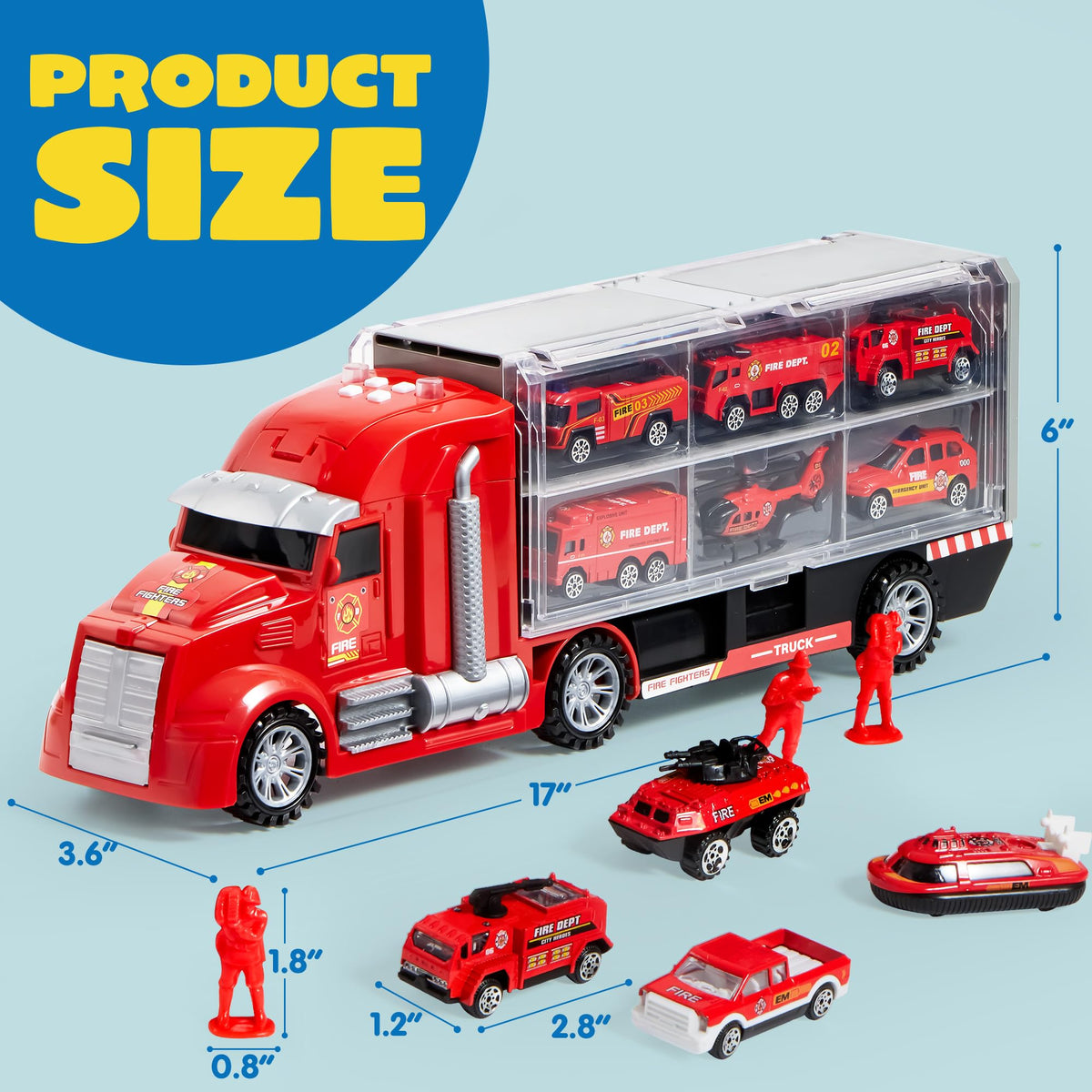 Vroomix 25-in-1 Construction Truck Toy Set - 12 Vehicles & 12 Workers