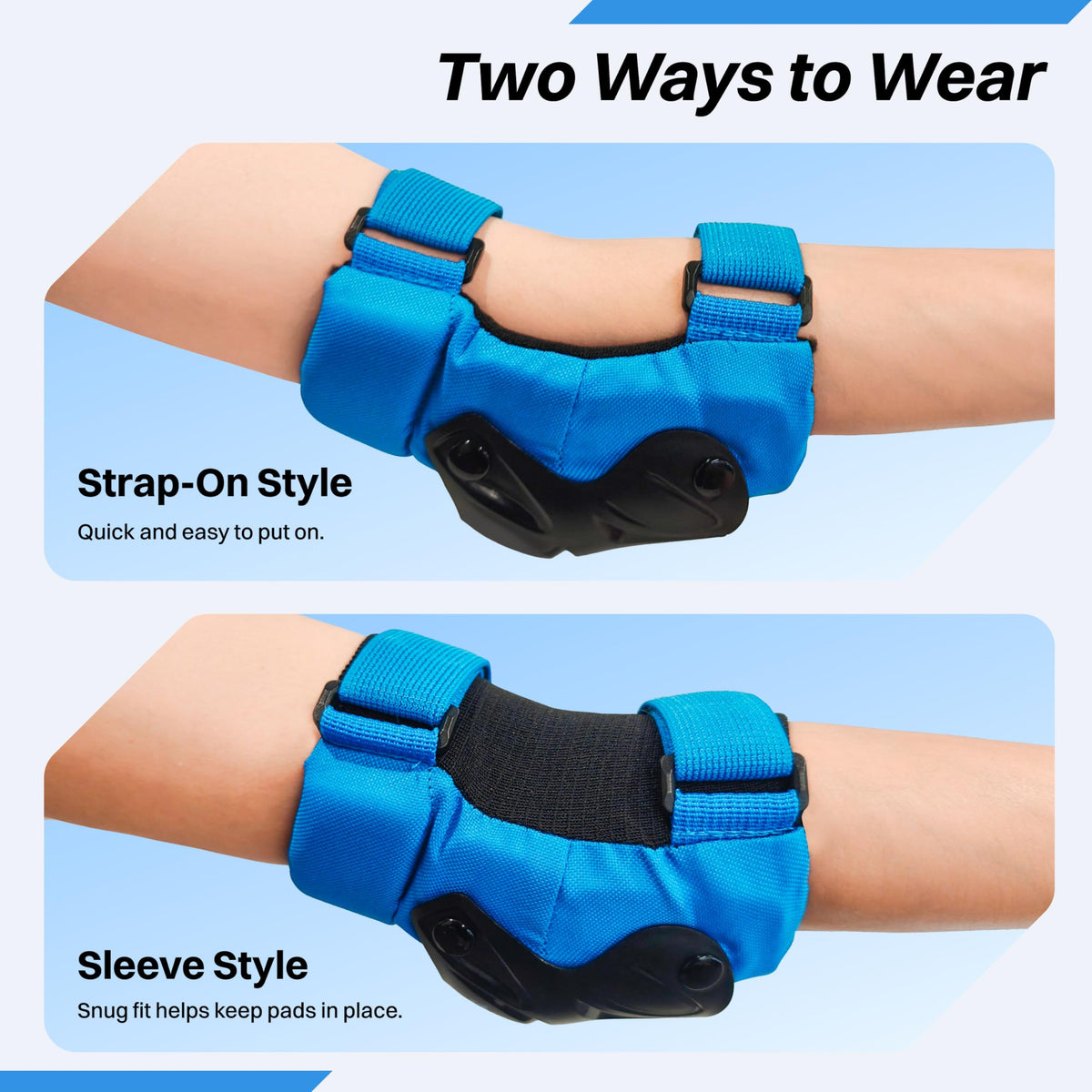 ZIFFY Kids Knee & Elbow Pads Set with Wrist Guards - Adjustable Protective Gear