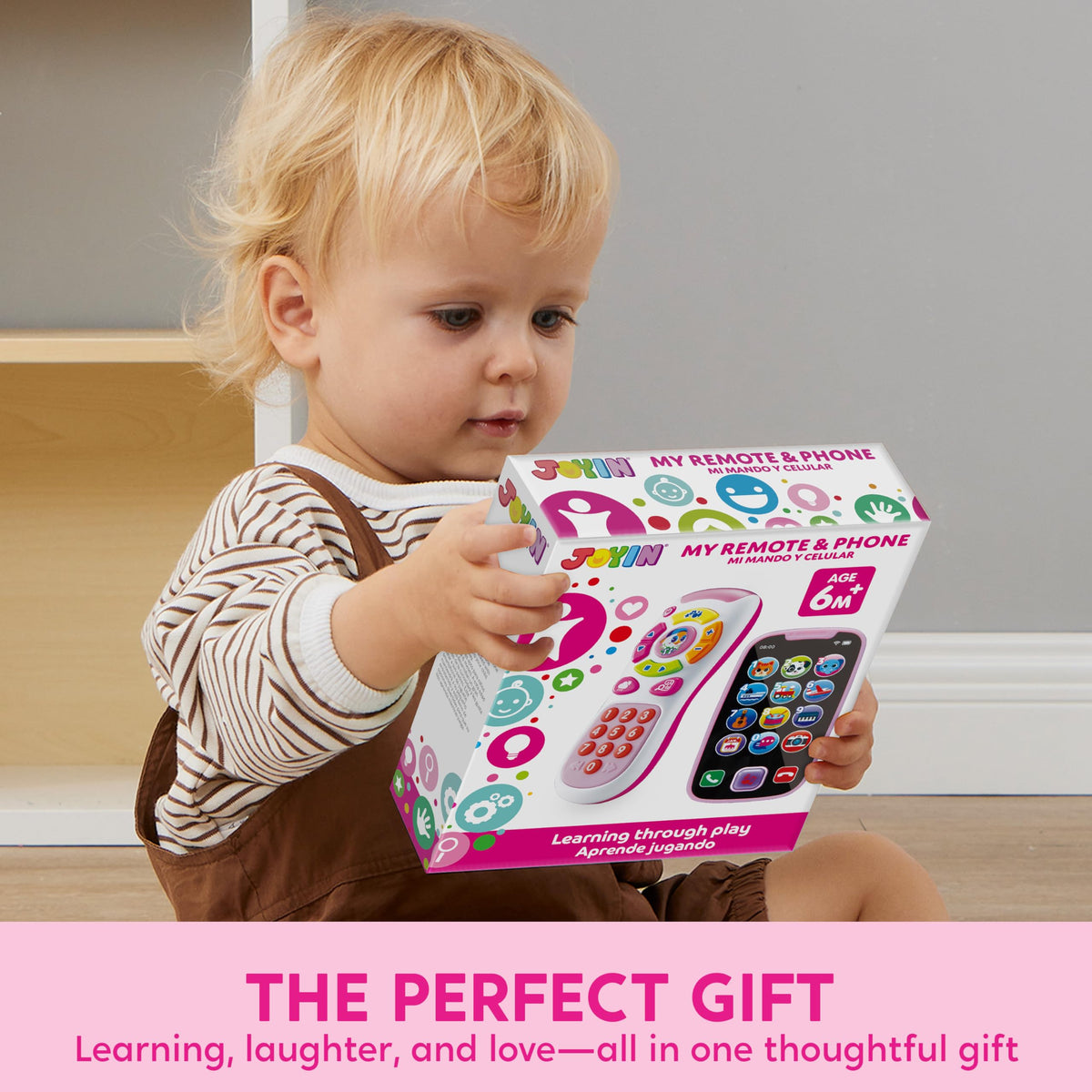 Play-Act Kids Learning Phone & Remote Toy - Pink Musical Smartphone