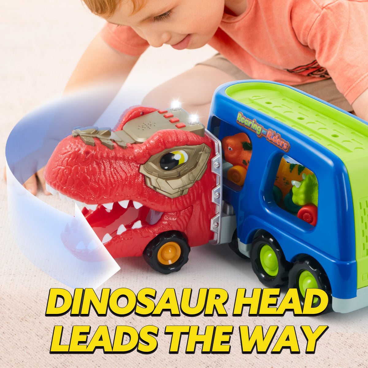 Vroomix Dinosaur Carrier Truck - 6 Dinosaurs, Music, Lights, Endless Adventure