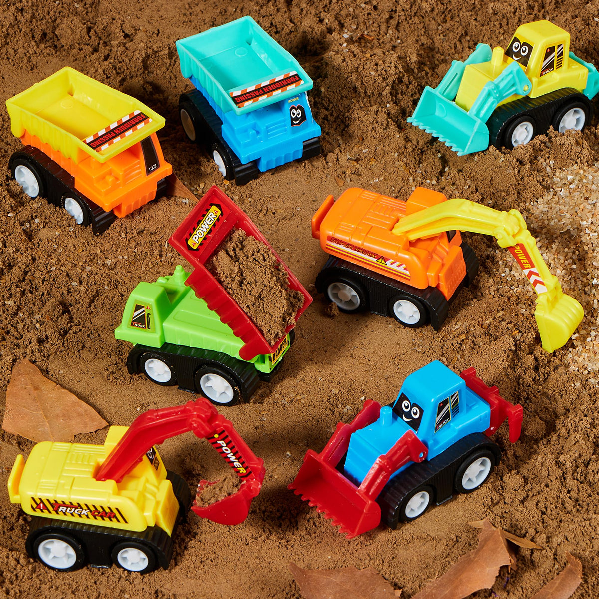 VROOMIX 12-Piece Mini Construction Vehicle Toy Set for Kids