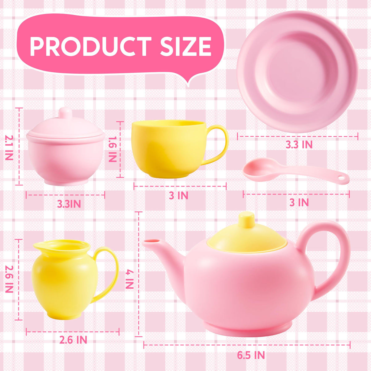 Play-Act 18 PCS Pretend Tea Party Set - BPA & Phthalates Free Play Food